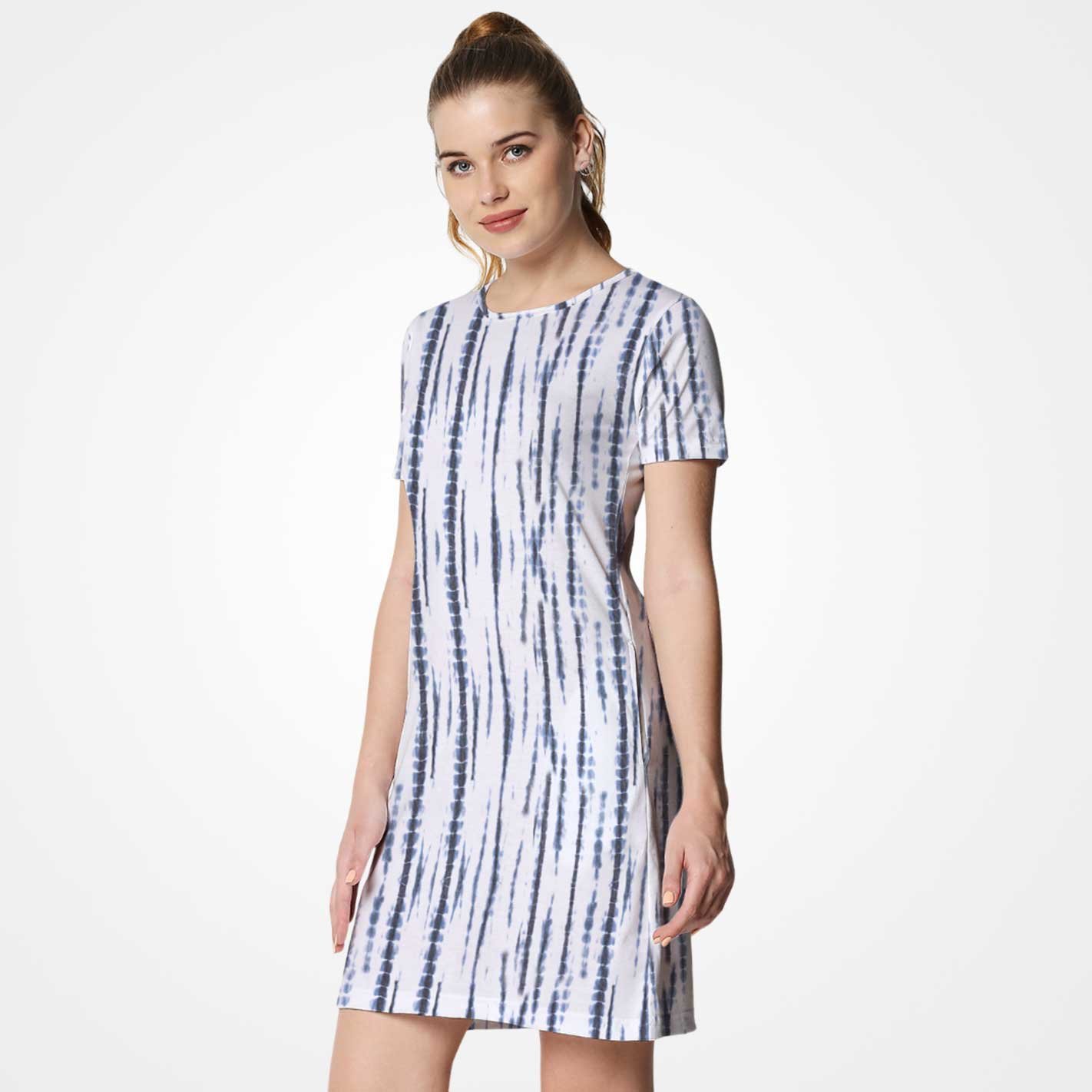 Tree Blue Stripe T-Shirt Dress